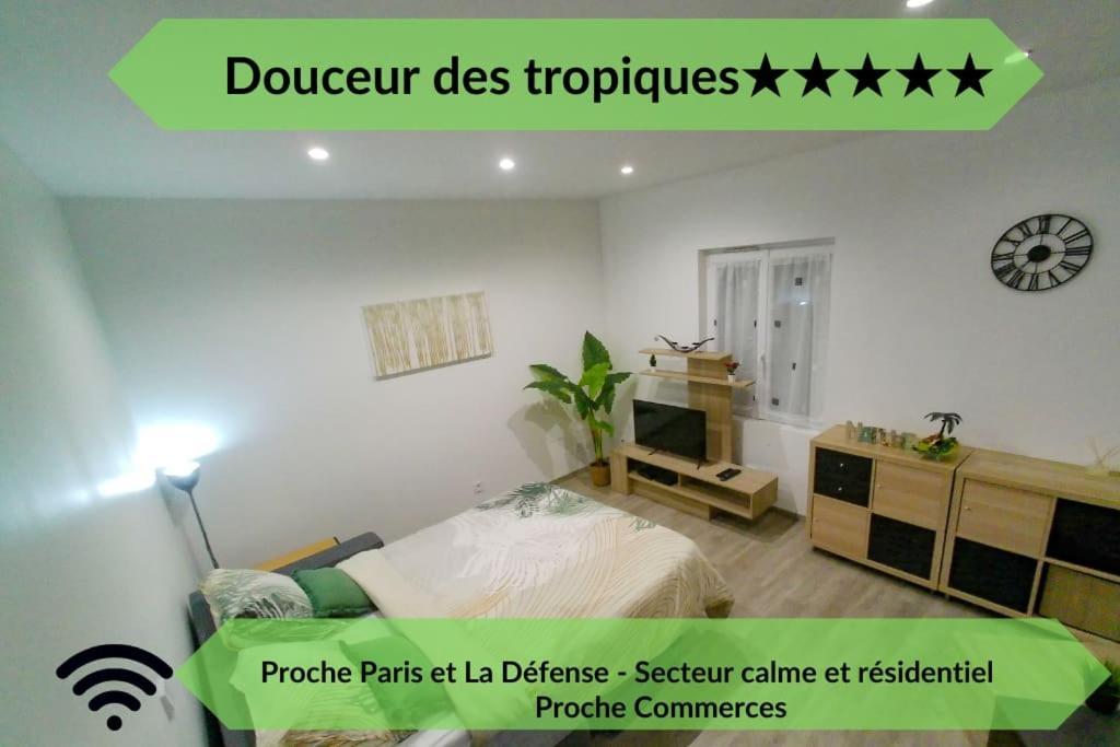 *Douceur Des Tropiques*Parisis Apartment Argenteuil Bagian luar foto